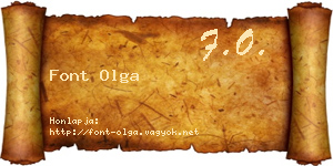 Font Olga névjegykártya